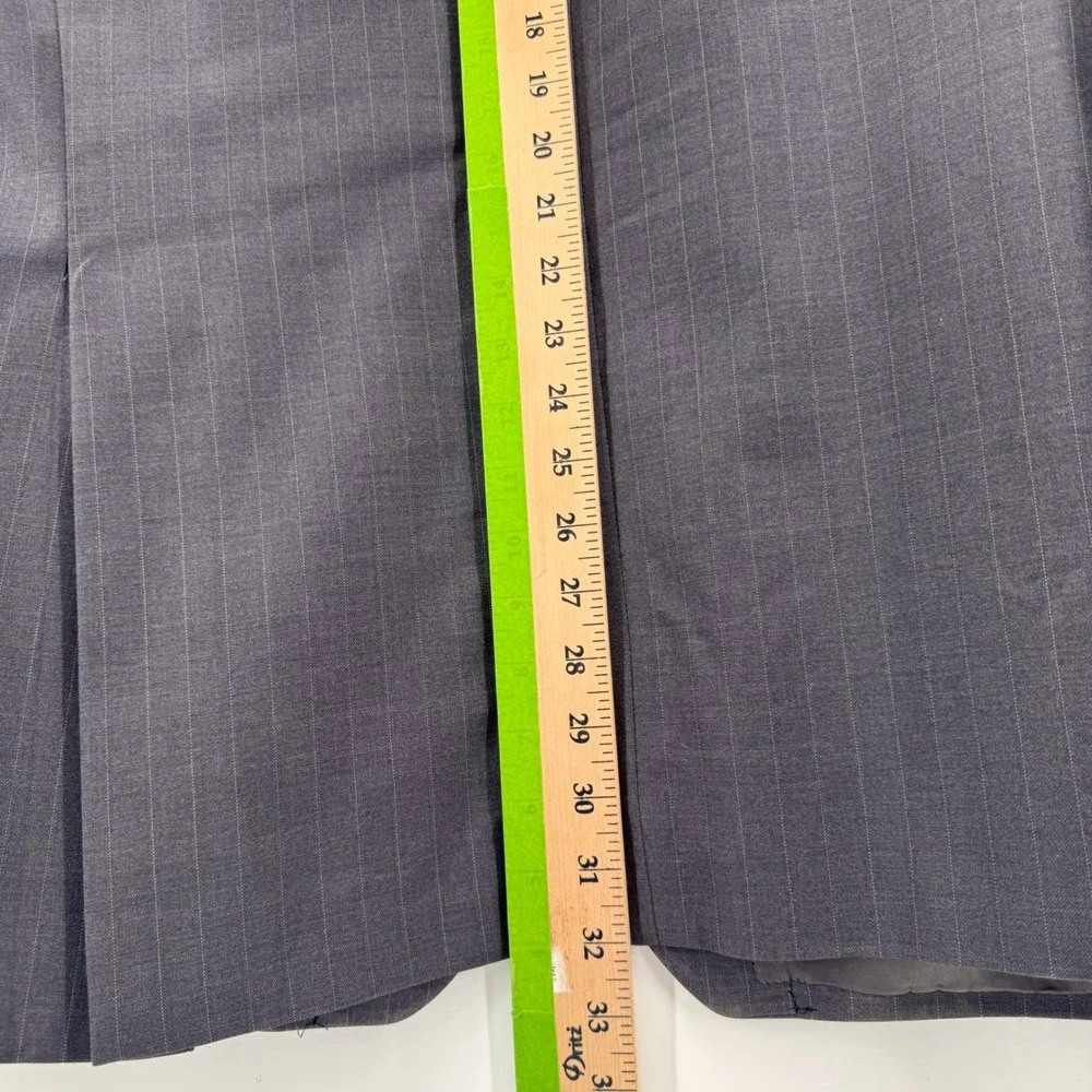 Ralph Lauren Suit Mens 43L Charcoal Gray Pinstripe 100% Wool Pants 46x30